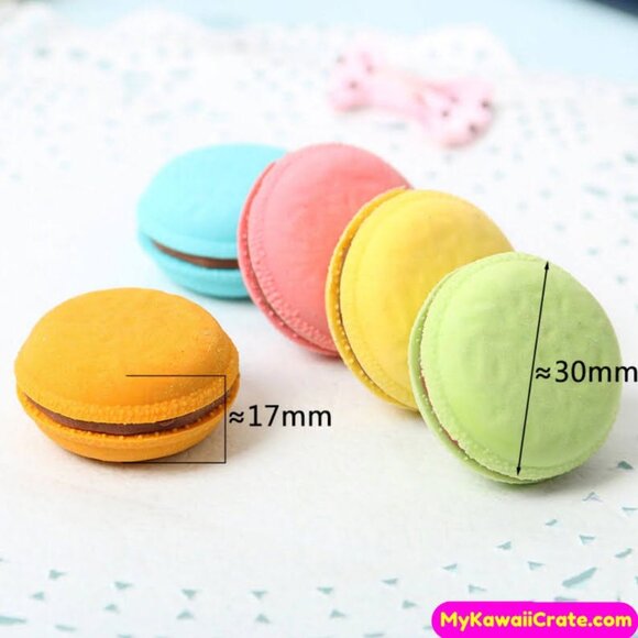 Brand New Boxed Set of 5 Rainbow Macaron-Shaped Erasers - Picture 6 of 6